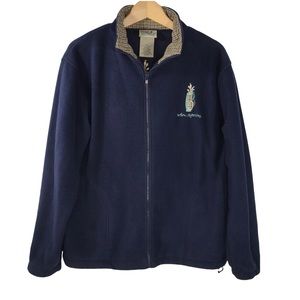 Northern Reflections Fleece Full Zip Golf Jacket Coat Plaid Grandpa Small